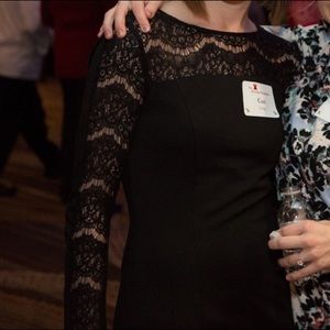 Black lace long sleeved dress